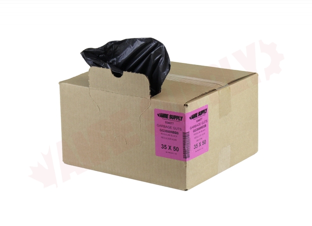 Photo 1 of GG3550RB : Polyethics Industries Black Recycled Garbage Bags, 35 x 50, Regular Strength, 200/Case