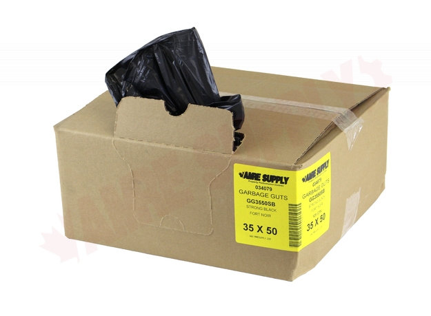 Photo 1 of GG3550SB : Polyethics Industries Black Recycled Garbage Bags, 35 x 50, Strong Strength, 125/Case