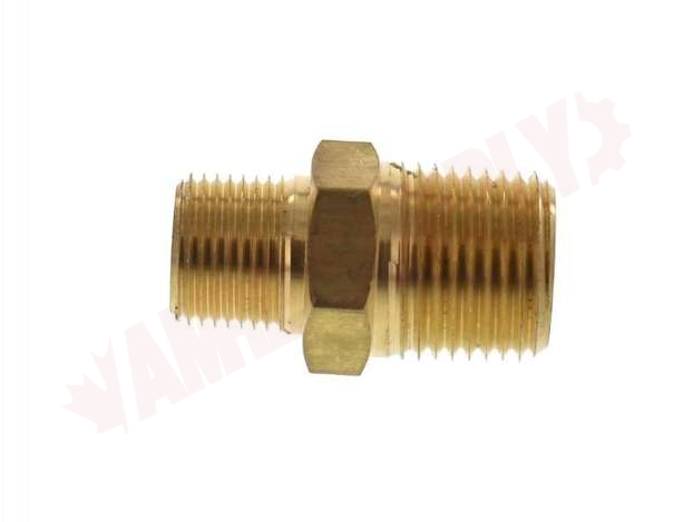 Photo 1 of 122-DC : Fairview 1/2 MPT x 3/8 MPT Brass Hex Nipple