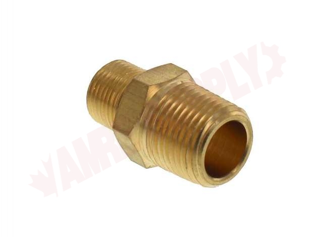 Photo 2 of 122-DC : Fairview 1/2 MPT x 3/8 MPT Brass Hex Nipple
