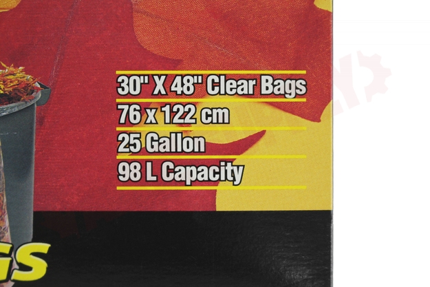 Photo 4 of 30482 : Maximum Clear Garbage Bags, 30 x 48 Lawn & Leaf Strength, 20/Case
