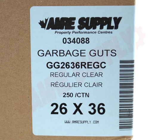 Photo 2 of GG2636RC : Polyethics Industries Clear Garbage Bags, 26 x 36 Regular Strength, 250/Case