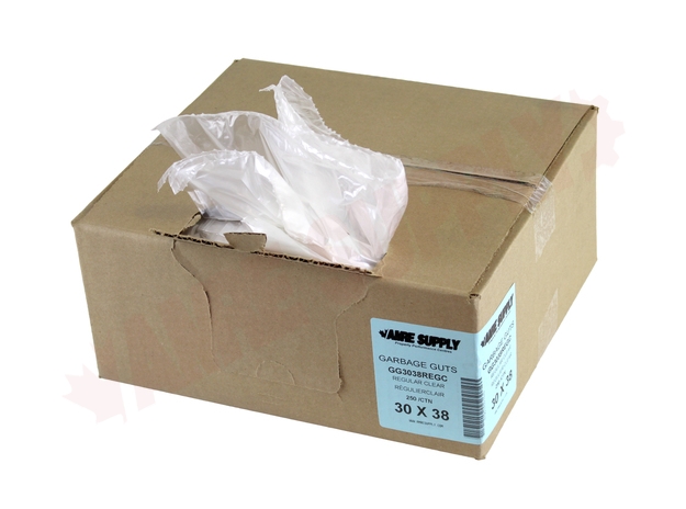 Photo 1 of GG3038RC : Polyethics Industries Clear Garbage Bags, 30 x 38 Regular Strength, 250/Case