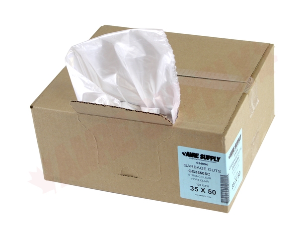 Photo 1 of GG3550SC : Polyethics Industries Clear Garbage Bags, 35 x 50 Strong Strength, 125/Case
