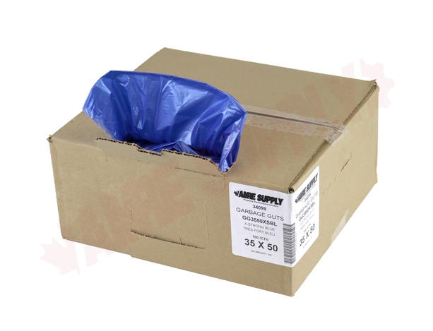 Photo 1 of GG3550XSBL : Blue Garbage Bags 35 x 50 Extra Strong Strength 100/Case