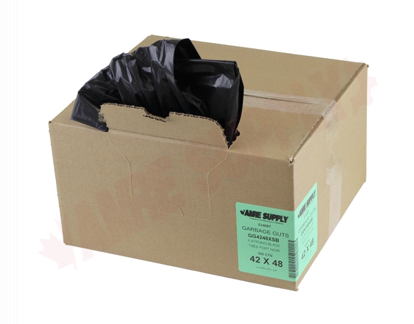 Photo 1 of GG4248XSB : Polyethics Industries Black Recycled Garbage Bags, 42 x 48, Extra Strong Strength, 100/Case