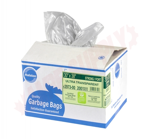 Photo 1 of 2973-00 : Ralston Clear Garbage Bags, 30 x 38, Strong Strength, 200/Case