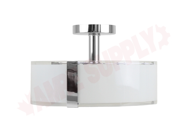 Photo 5 of 614298CH : Galaxy Lighting Nora Indoor Ceiling Fixture, Semi Flush Mount, Chrome with White Opal Shade, 3x60W
