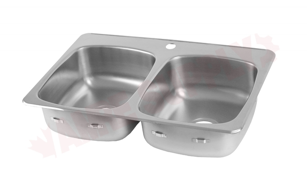 Photo 1 of JP700D71 : Novanni Pro Drop-In Kitchen Sink, 2 Bowls, 1 Hole, Stainless Steel