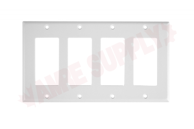 Photo 1 of 80412-W : Leviton Decora Wall Plate, 4 Gang, White