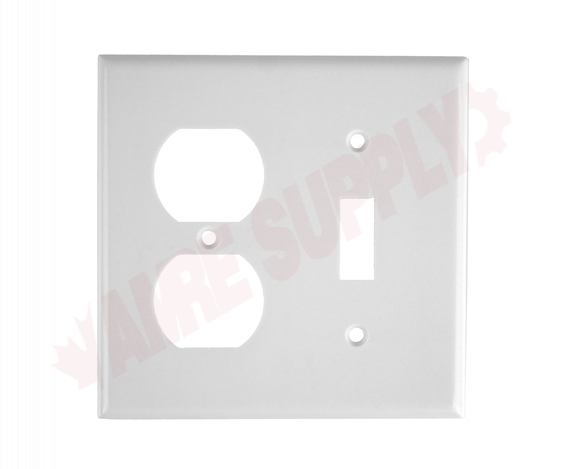 Photo 1 of 88005 : Leviton 1 Toggle / 1 Receptacle Combo Wall Plate, 2 Gang, White