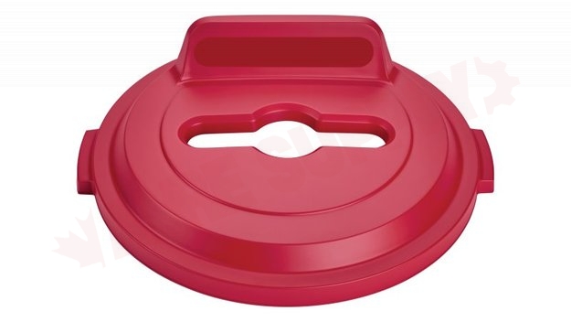 Photo 2 of 2018212 : Rubbermaid BRUTE Mixed Recycling Lid, Red, 32 gal.
