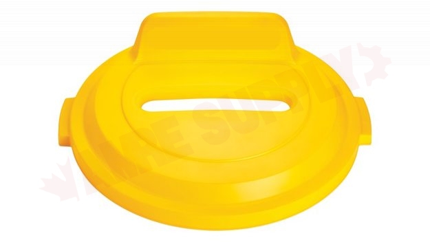 Photo 2 of 2018167 : Rubbermaid BRUTE Paper Recycling Slot Lid, Yellow, 32 gal.