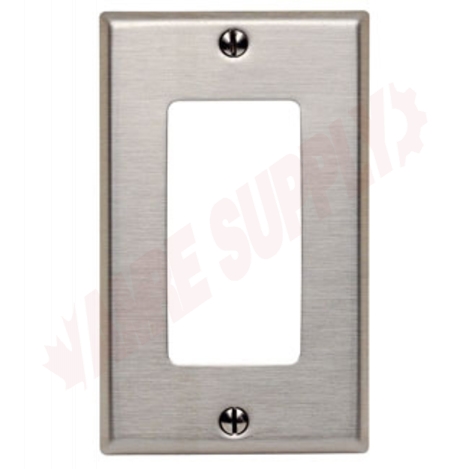 Photo 1 of 84401-40 : Leviton Decora Wall Plate, 1 Gang, Stainless Steel