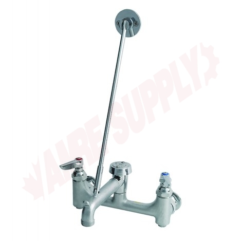 Photo 1 of B-0665-BSTR : T&S Service Sink Faucet, 8 Wall Mount, Rough Finish, Built-In Stops