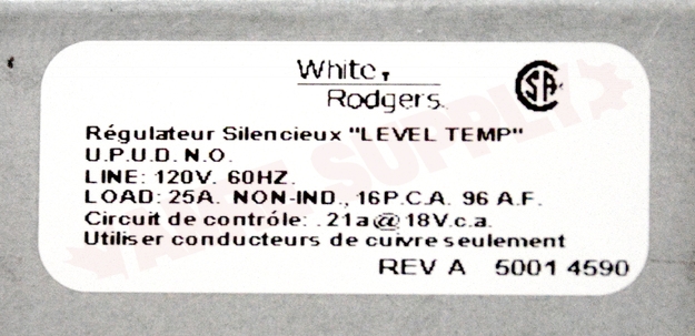 Photo 13 of 24A05A-1 : Emerson White-Rodgers, 24A05A-1 120V, Low Voltage, Electric Heat Control