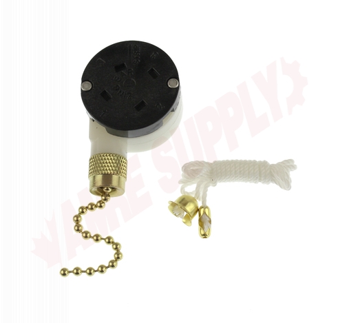 Photo 1 of GSW-34 : Gardner Bender SP3T Variable Speed & Two Circuit Pull Chain Switch, Brass