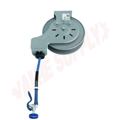 Photo 1 of B-7212-01 : T&S Hose Reel, Open, Epoxy-Coated Steel, 3/8 x 15 ft., with Spray Valve