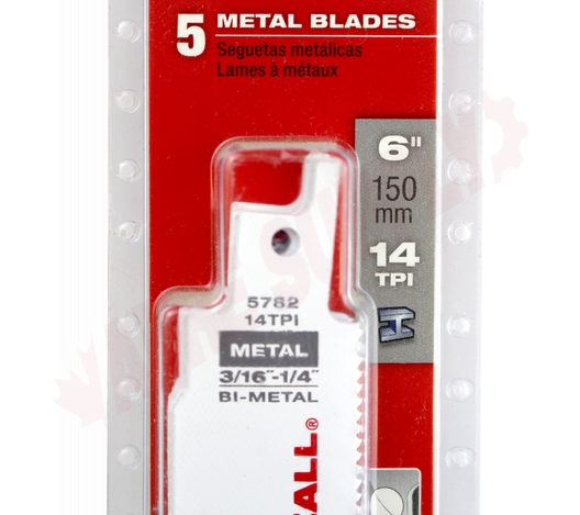 Photo 6 of 48-00-5782 : Milwaukee 5-Pack The Torch Sawzall Blades, 6 14TPI