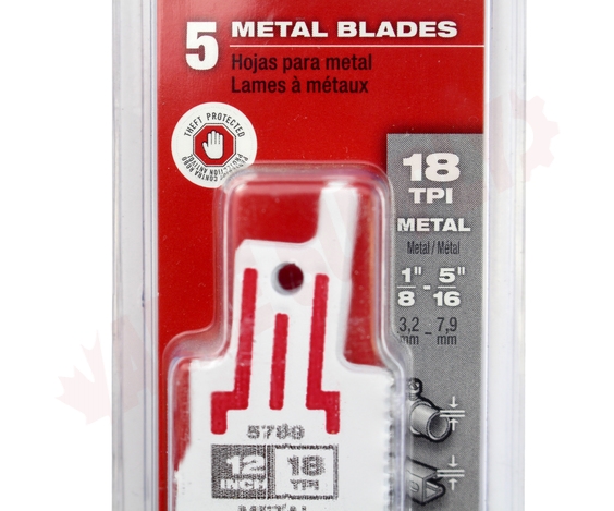 Photo 6 of 48-00-5789 : Milwaukee 5-Pack The Torch Sawzall Blades, 12 18TPI