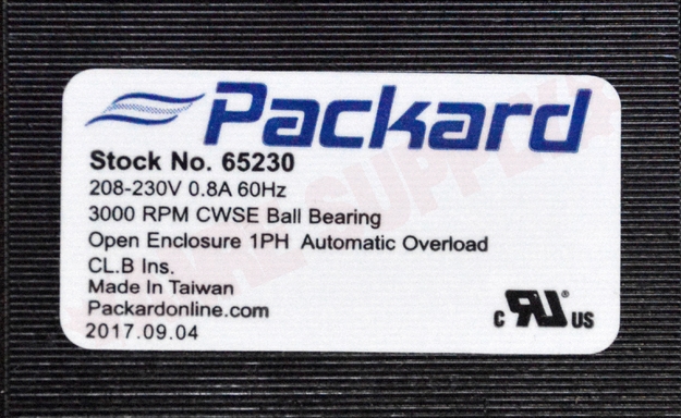 Photo 13 of 65230 : Packard Blower Draft Inducer Flue Exhaust 1/30HP 3000RPM 208/230V Carrier HC24HE230