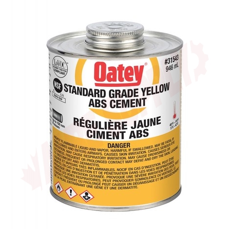 Photo 1 of 31543 : Oatey ABS Standard Yellow Cement, 946mL