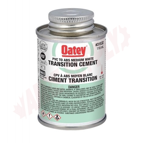Photo 1 of 31532 : Oatey ABS to PVC Transition White Cement, 118mL