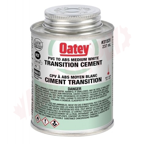 Photo 1 of 31531 : Oatey ABS to PVC Transition White Cement, 237mL