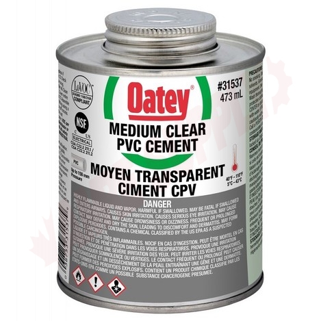 31537 : Oatey PVC Medium Clear Cement, 473mL | AMRE Supply
