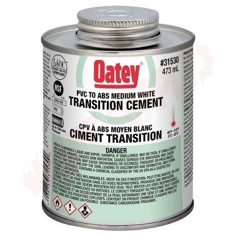 Photo 1 of 31530 : Oatey ABS to PVC Transition White Cement, 473mL