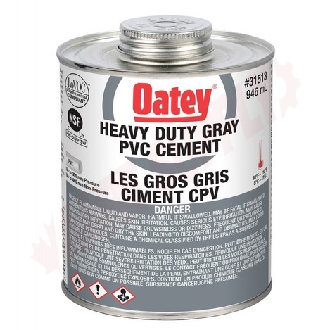 Photo 1 of 31513 : Oatey PVC Heavy Duty Grey Cement, 946mL