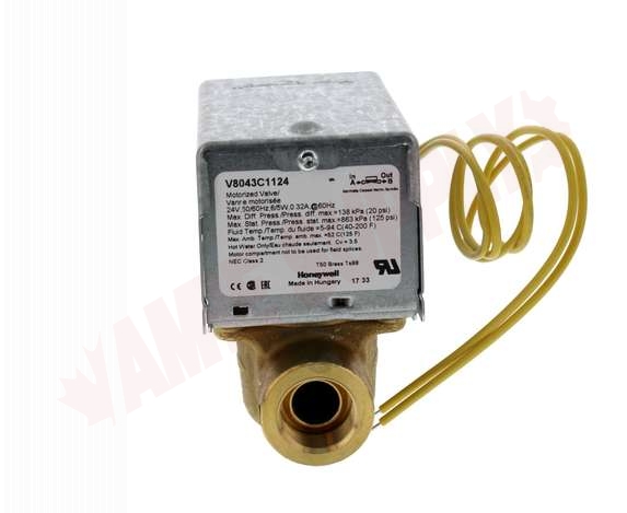 Photo 3 of V8043C1124 : Honeywell V8043C1124 Home 1/2 Inverted Flare, 2-Way, 3.5 Cv, 125 PSI, Less Adapters, Normally Closed Zone Valve