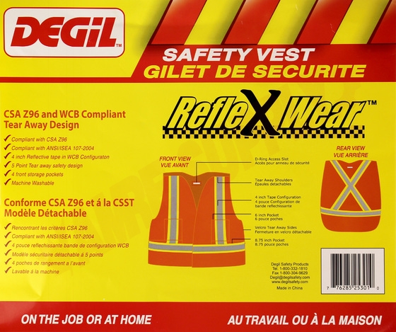 Photo 3 of 7825301-RET : Degil Reflex Orange Traffic Vest, One Size