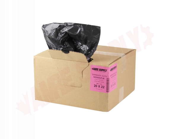Photo 1 of GG2022RB : Polyethics Industries Black Recycled Garbage Bags, 20 x 22, Regular Strength, 500/Case