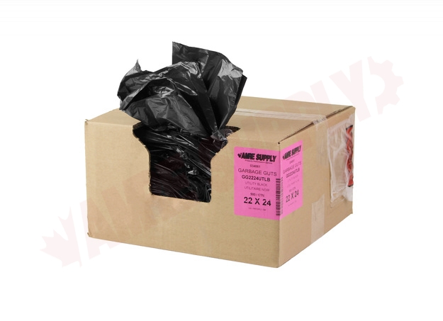 Photo 1 of GG2224RB : Polyethics Industries Black Recycled Garbage Bags, 22 x 24, Regular Strength, 500/Case