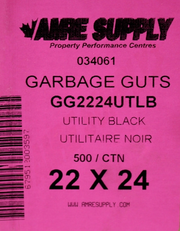 Photo 2 of GG2224RB : Polyethics Industries Black Recycled Garbage Bags, 22 x 24, Regular Strength, 500/Case