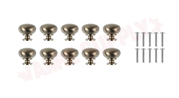 Photo 2 of DP3295195 : Richelieu 1-1/4 Contemporary Knob, Brushed Nickel, 10/Pack