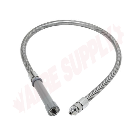 Photo 1 of B-0044-HF : T&S Flexible Stainless Steel Hose, 44, with Handle and Fisher Adapter