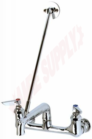 Photo 1 of B-0660-POL : T&S Service Sink Faucet, 8 Wall Mount, Polished Finish, Wall Brace