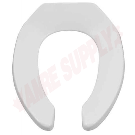 Photo 1 of 5901100.020 : American Standard Commercial Toilet Seat, Elongated, Open Front, White, No Cover