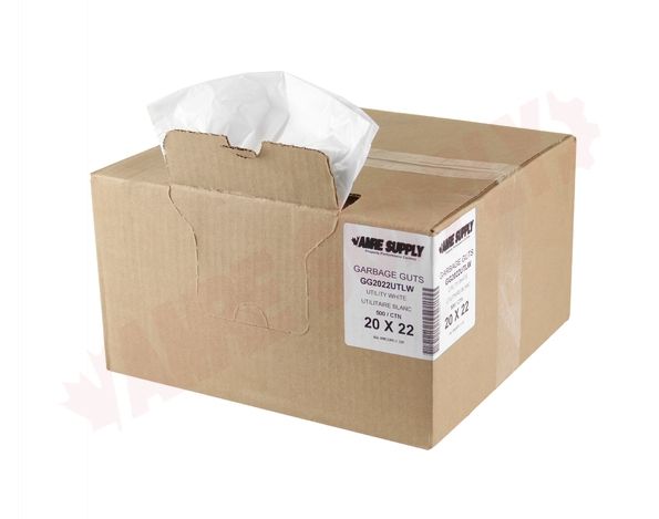 Photo 1 of GG2022RW : Polyethics Industries White Garbage Bags, 20 x 22, Regular Strength, 500/Case