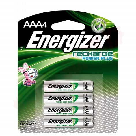 Photo 2 of NH12BP-4 : Energizer Recharge Power Plus Rechargeable AAA Batteries, 4/Pack