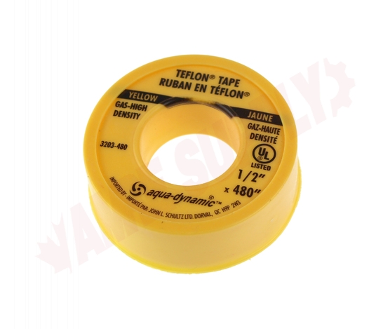 Photo 1 of 203-480 : Aqua-Dynamic Yellow Gas Thread Seal Tape, 1/2 x 480