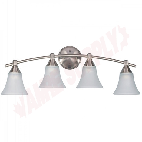 Photo 1 of IVL221A04BPT : Canarm Grace 4-Light Vanity, Brushed Pewter, Frosted, 4x100W