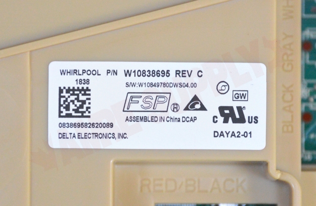 Photo 9 of W10906431 : Whirlpool Dishwasher Electronic Control Board