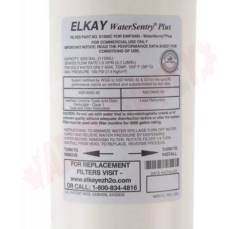 Photo 6 of 51300C : Elkay WaterSentry Plus Water Filter, for Bottle Fillers