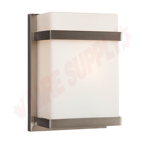 Photo 1 of L215580BN012A1 : Galaxy Wall Sconce Light Fixture, Brushed Nickel, Satin White Glass, 12W LED Included