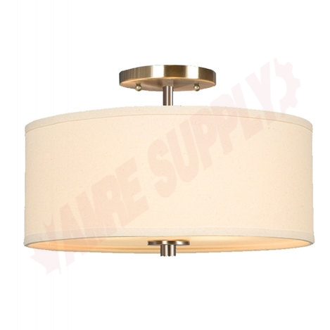 Photo 1 of L613048BN016A1 : Galaxy 14 Semi-Flush Mount Ceiling Light, Brushed Nickel, Linen Shade, 16W LED Included