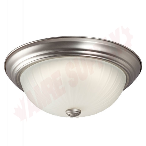 Photo 1 of L635022PT016A1 : Galaxy 13 Flush Mount, Pewter, Frosted Melon, 16W LED Included