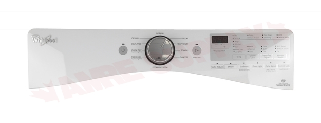 Photo 2 of W10919216 : Whirlpool Dryer Control Panel, White